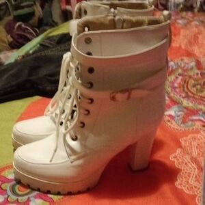 White Women's High Heel Boots